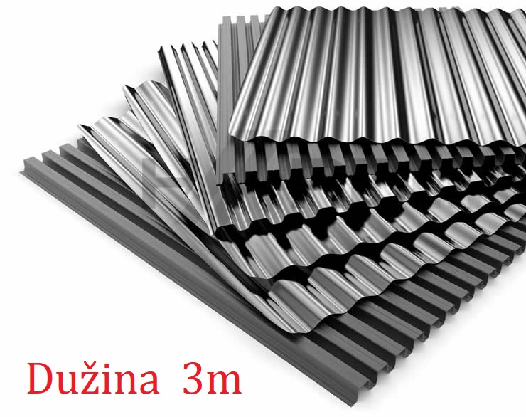 Krovni trapezni lim STRONG 0.45mm. Dužina:3m.  T 40/250  3m2