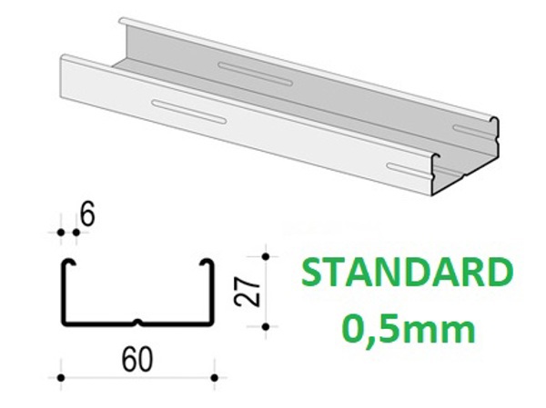 [ 0.5mm ] PROFIL  CD 60*27 /4.0 m  TD 5010