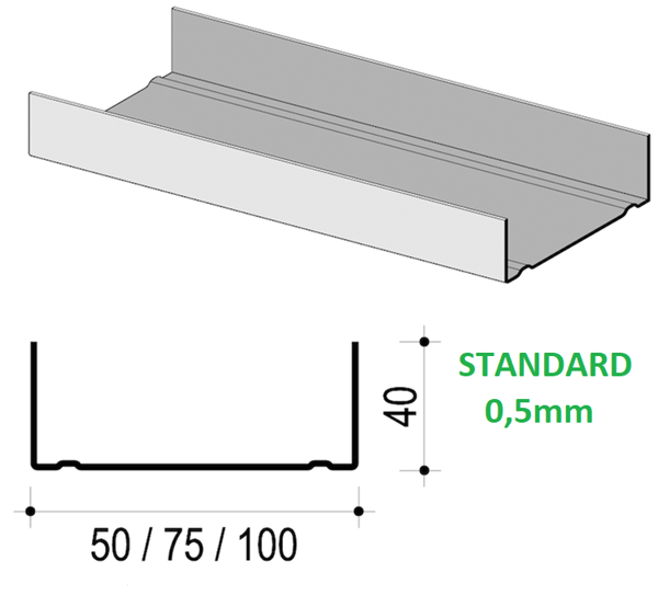 [ 0.5mm ] PROFIL UW 50*30/4 m TD 5010