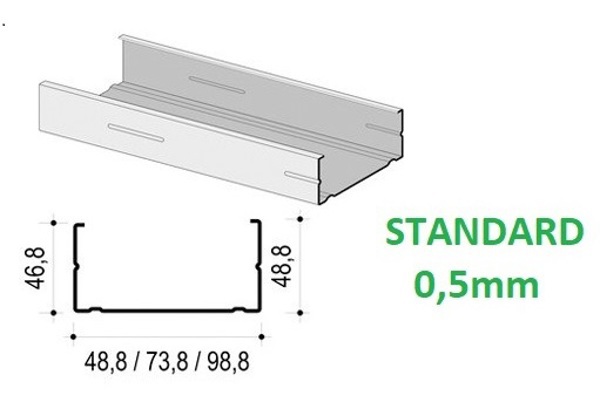 [ 0.5mm ] PROFIL CW 75*50/4 m TD 5010