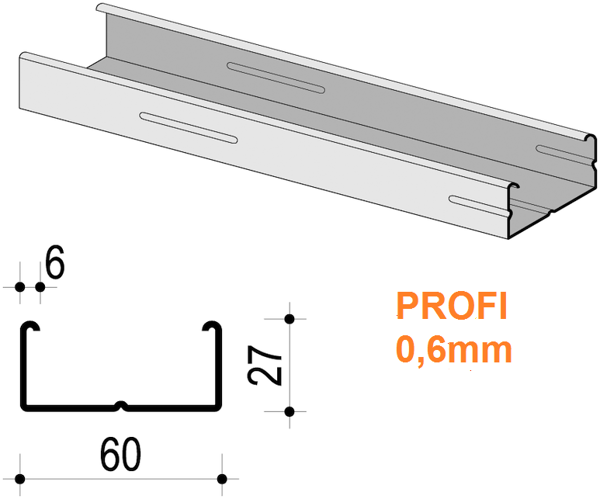 PROFIL sa atestom 0.6mm CD 60*27/3 m