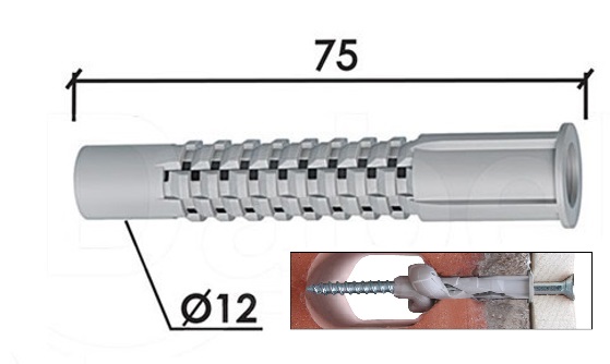 TIPL ZA BLOK - GUZVAJUCI  Ø12x75mm