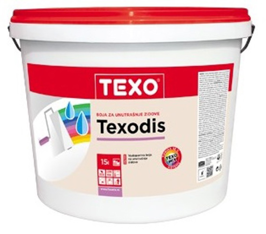 TEXODIS Vodoperiva boja za zidove DISPERZIJA  15 lit