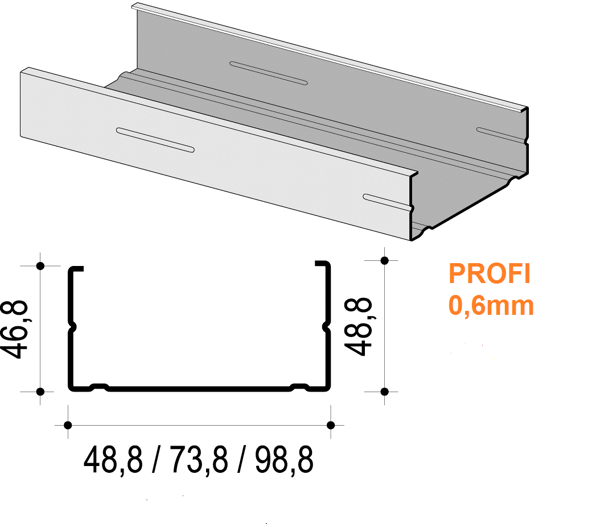 PROFIL sa atestom 0.6mm CW 50*50/2.6m
