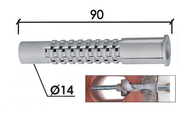 TIPL ZA BLOK - GUZVAJUCI  Ø14x90mm